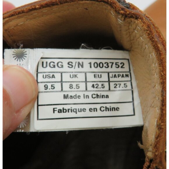 UGG Chelsea Boots Mens Size 9.5 Chestnut Leather Ankle Pull On Gore 1003752 - Picture 12 of 13